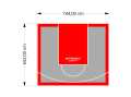 49M2/652X744CM SZARO-CZERWONE BOISKO DO KOSZYKÓWKI SPEEDSPORT HEXA POWER PRO