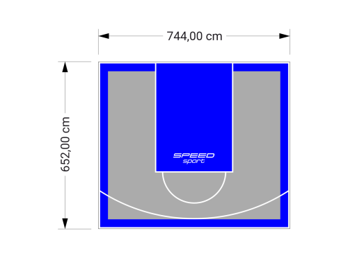 49M2/652X744CM SZARO-NIEBIESKIE BOISKO DO KOSZYKÓWKI SPEEDSPORT HEXA POWER PRO
