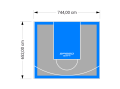 49M2/652X744CM SZARO-BŁĘKITNE BOISKO DO KOSZYKÓWKI SPEEDSPORT HEXA POWER PRO