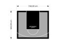 49M2/652X744CM SZARO-CZARNE BOISKO DO KOSZYKÓWKI SPEEDSPORT HEXA POWER PRO