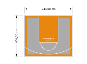 49M2/652X744CM SZARO-POMARAŃCZOWE BOISKO DO KOSZYKÓWKI SPEEDSPORT HEXA POWER PRO