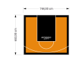49M2/652X744CM POMARAŃCZOWO-CZARNE BOISKO DO KOSZYKÓWKI SPEEDSPORT HEXA POWER PRO