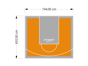 49M2/652X744CM POMARAŃCZOWO-SZARE BOISKO DO KOSZYKÓWKI SPEEDSPORT HEXA POWER PRO