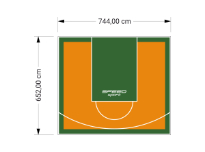 49M2/652X744CM POMARAŃCZOWO-ZIELONE BOISKO DO KOSZYKÓWKI SPEEDSPORT HEXA POWER PRO