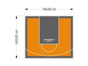49M2/652X744CM POMARAŃCZOWO-GRAFITOWE BOISKO DO KOSZYKÓWKI SPEEDSPORT HEXA POWER PRO