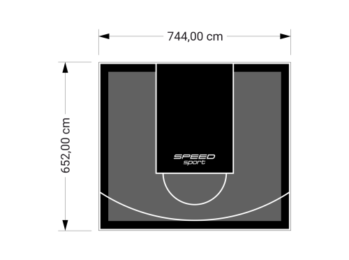 49M2/652X744CM GRAFITOWO-CZARNE BOISKO DO KOSZYKÓWKI SPEEDSPORT HEXA POWER PRO