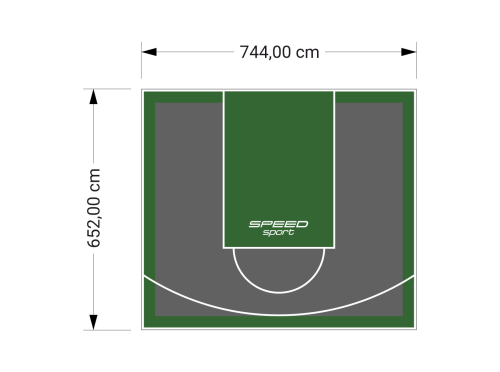 49M2/652X744CM GRAFITOWO-ZIELONE BOISKO DO KOSZYKÓWKI SPEEDSPORT HEXA POWER PRO