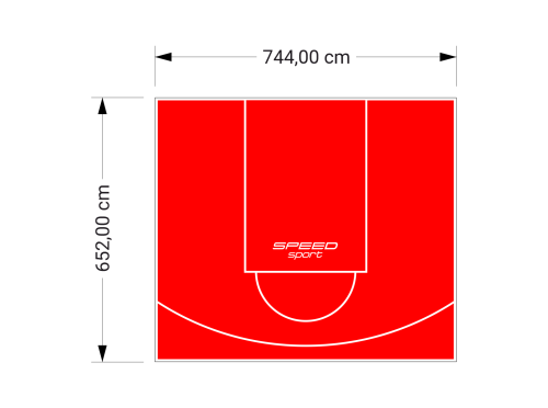 49M2/652X744CM CZERWONE BOISKO DO KOSZYKÓWKI SPEEDSPORT HEXA POWER PRO