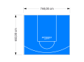 49M2/652X744CM BŁĘKITNE BOISKO DO KOSZYKÓWKI SPEEDSPORT HEXA POWER PRO
