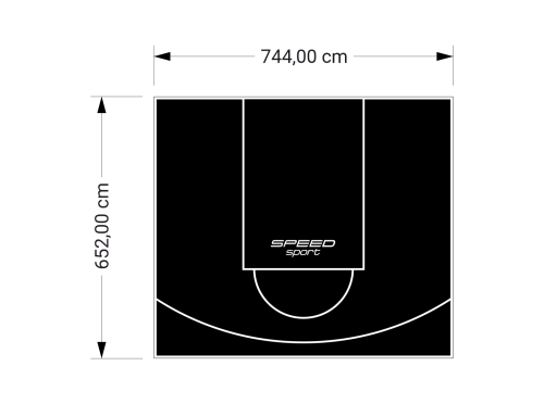 49M2/652X744CM CZARNE BOISKO DO KOSZYKÓWKI SPEEDSPORT HEXA POWER PRO