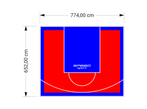 51M2/652X774CM CZERWONO-NIEBIESKIE BOISKO DO KOSZYKÓWKI SPEEDSPORT HEXA POWER PRO