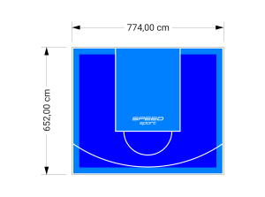 51M2/652X774CM NIEBIESKO-BŁĘKITNE BOISKO DO KOSZYKÓWKI SPEEDSPORT HEXA POWER PRO