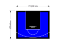 51M2/652X774CM NIEBIESKO-CZARNE BOISKO DO KOSZYKÓWKI SPEEDSPORT HEXA POWER PRO