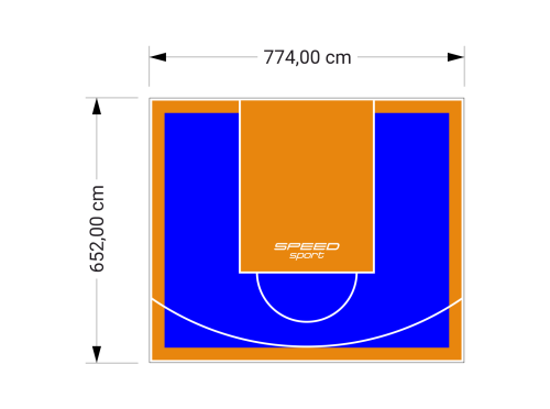 51M2/652X774CM NIEBIESKO-POMARAŃCZOWE BOISKO DO KOSZYKÓWKI SPEEDSPORT HEXA POWER PRO