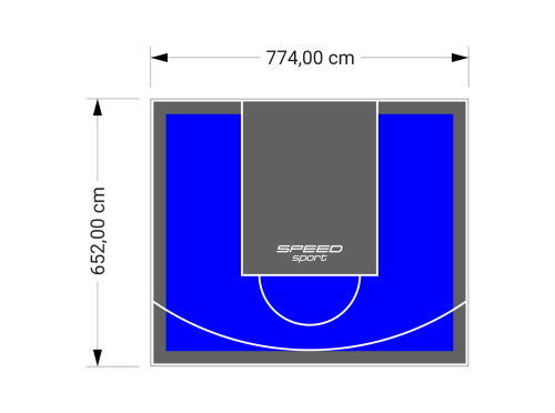 51M2/652X774CM NIEBIESKO-GRAFITOWE BOISKO DO KOSZYKÓWKI SPEEDSPORT HEXA POWER PRO