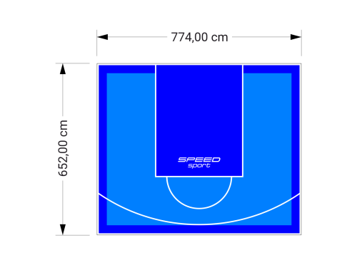 51M2/652X774CM BŁĘKITNO-NIEBIESKIE BOISKO DO KOSZYKÓWKI SPEEDSPORT HEXA POWER PRO