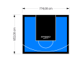 51M2/652X774CM BŁĘKITNO-CZARNE BOISKO DO KOSZYKÓWKI SPEEDSPORT HEXA POWER PRO