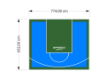51M2/652X774CM BŁĘKITNO-ZIELONE BOISKO DO KOSZYKÓWKI SPEEDSPORT HEXA POWER PRO