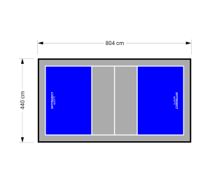 35M2/804X440CM NIEBIESKO-SZARE BOISKO DO SIATKÓWKI SPEEDSPORT HEXA POWER PRO