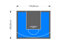 51M2/652X774CM BŁĘKITNO-GRAFITOWE BOISKO DO KOSZYKÓWKI SPEEDSPORT HEXA POWER PRO