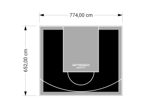 51M2/652X774CM CZARNO-SZARE BOISKO DO KOSZYKÓWKI SPEEDSPORT HEXA POWER PRO