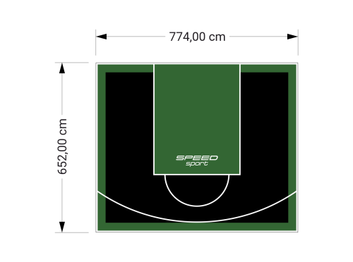 51M2/652X774CM CZARNO-ZIELONE BOISKO DO KOSZYKÓWKI SPEEDSPORT HEXA POWER PRO