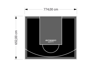 51M2/652X774CM CZARNO-GRAFITOWE BOISKO DO KOSZYKÓWKI SPEEDSPORT HEXA POWER PRO
