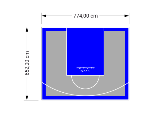 51M2/652X774CM SZARO-NIEBIESKIE BOISKO DO KOSZYKÓWKI SPEEDSPORT HEXA POWER PRO
