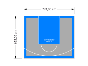 51M2/652X774CM SZARO-BŁĘKITNE BOISKO DO KOSZYKÓWKI SPEEDSPORT HEXA POWER PRO