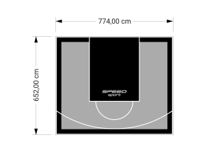 51M2/652X774CM SZARO-CZARNE BOISKO DO KOSZYKÓWKI SPEEDSPORT HEXA POWER PRO