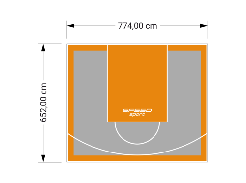 51M2/652X774CM SZARO-POMARAŃCZOWE BOISKO DO KOSZYKÓWKI SPEEDSPORT HEXA POWER PRO