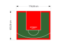 51M2/652X774CM ZIELONO-CZERWONE BOISKO DO KOSZYKÓWKI SPEEDSPORT HEXA POWER PRO