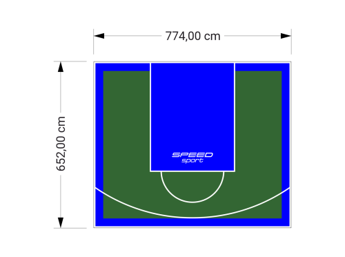51M2/652X774CM ZIELONO-NIEBIESKIE BOISKO DO KOSZYKÓWKI SPEEDSPORT HEXA POWER PRO
