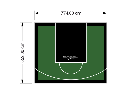 51M2/652X774CM ZIELONO-CZARNE BOISKO DO KOSZYKÓWKI SPEEDSPORT HEXA POWER PRO