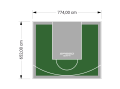51M2/652X774CM ZIELONO-SZARE BOISKO DO KOSZYKÓWKI SPEEDSPORT HEXA POWER PRO