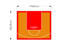 51M2/652X774CM POMARAŃCZOWO-CZERWONE BOISKO DO KOSZYKÓWKI SPEEDSPORT HEXA POWER PRO