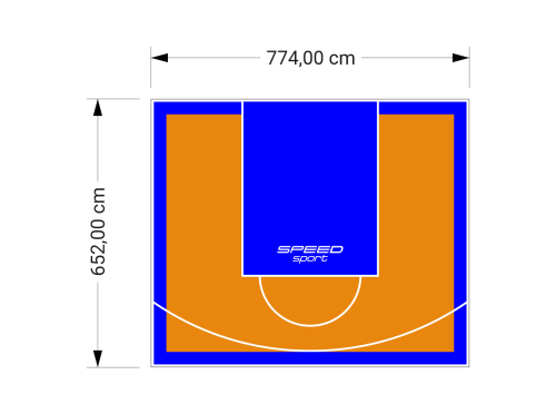 51M2/652X774CM POMARAŃCZOWO-NIEBIESKIE BOISKO DO KOSZYKÓWKI SPEEDSPORT HEXA POWER PRO