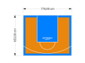 51M2/652X774CM POMARAŃCZOWO-BŁĘKITNE BOISKO DO KOSZYKÓWKI SPEEDSPORT HEXA POWER PRO