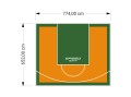 51M2/652X774CM POMARAŃCZOWO-ZIELONE BOISKO DO KOSZYKÓWKI SPEEDSPORT HEXA POWER PRO