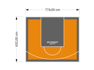 51M2/652X774CM POMARAŃCZOWO-GRAFITOWE BOISKO DO KOSZYKÓWKI SPEEDSPORT HEXA POWER PRO