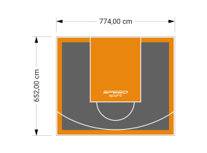 51M2/652X774CM GRAFITOWO-POMARAŃCZOWE BOISKO DO KOSZYKÓWKI SPEEDSPORT HEXA POWER PRO
