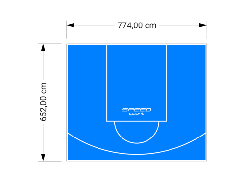 51M2/652X774CM BŁĘKITNE BOISKO DO KOSZYKÓWKI SPEEDSPORT HEXA POWER PRO