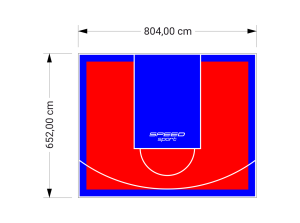 53M2/652X804CM CZERWONO-NIEBIESKIE BOISKO DO KOSZYKÓWKI SPEEDSPORT HEXA POWER PRO