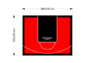 53M2/652X804CM CZERWONO-CZARNE BOISKO DO KOSZYKÓWKI SPEEDSPORT HEXA POWER PRO