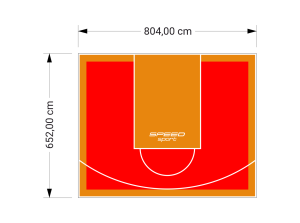 53M2/652X804CM CZERWONO-POMARAŃCZOWE BOISKO DO KOSZYKÓWKI SPEEDSPORT HEXA POWER PRO
