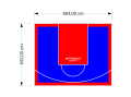 53M2/652X804CM NIEBIESKO-CZERWONE BOISKO DO KOSZYKÓWKI SPEEDSPORT HEXA POWER PRO