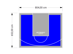 53M2/652X804CM NIEBIESKO-SZARE BOISKO DO KOSZYKÓWKI SPEEDSPORT HEXA POWER PRO