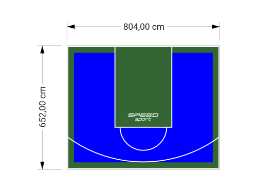 53M2/652X804CM NIEBIESKO-ZIELONE BOISKO DO KOSZYKÓWKI SPEEDSPORT HEXA POWER PRO