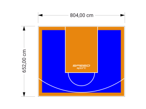 53M2/652X804CM NIEBIESKO-POMARAŃCZOWE BOISKO DO KOSZYKÓWKI SPEEDSPORT HEXA POWER PRO