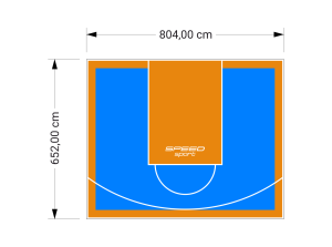 53M2/652X804CM BŁĘKITNO-POMARAŃCZOWE BOISKO DO KOSZYKÓWKI SPEEDSPORT HEXA POWER PRO